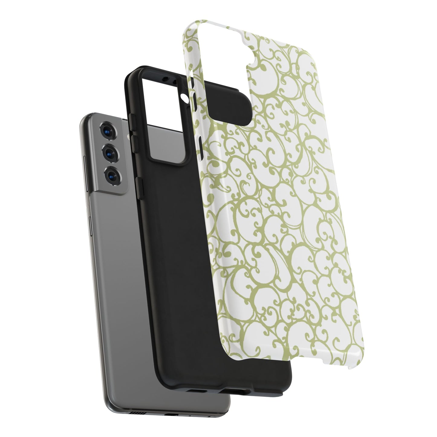 Scrollie White / Green Phone Case