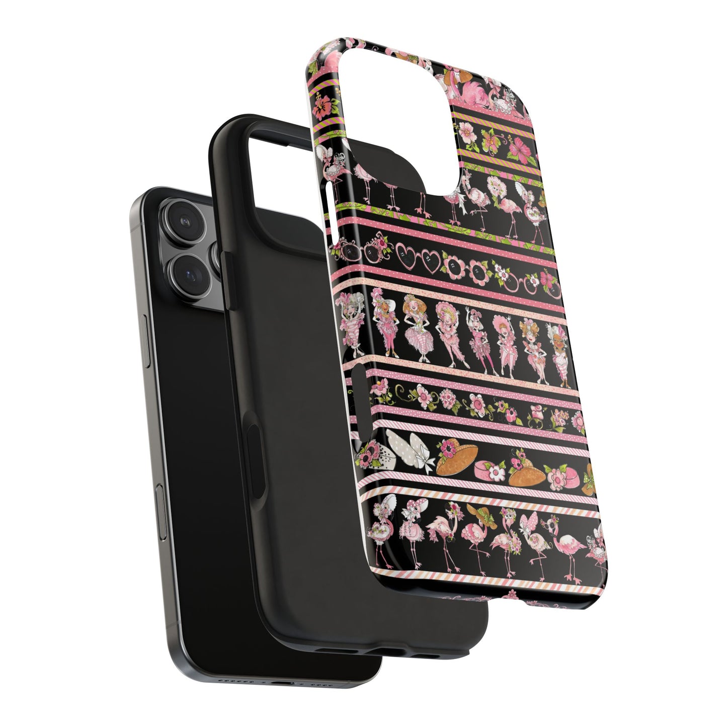 Flam Borders Black Phone Case