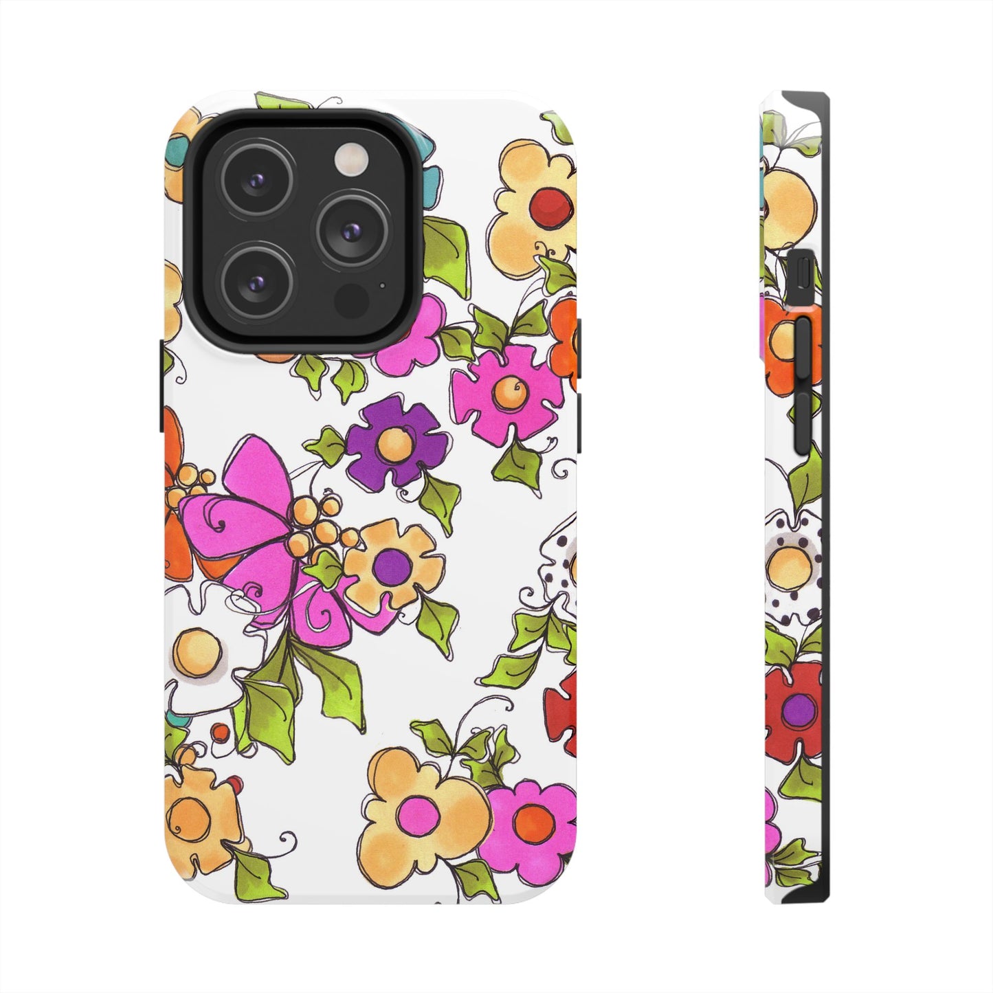 Happy Blooms White Phone Case