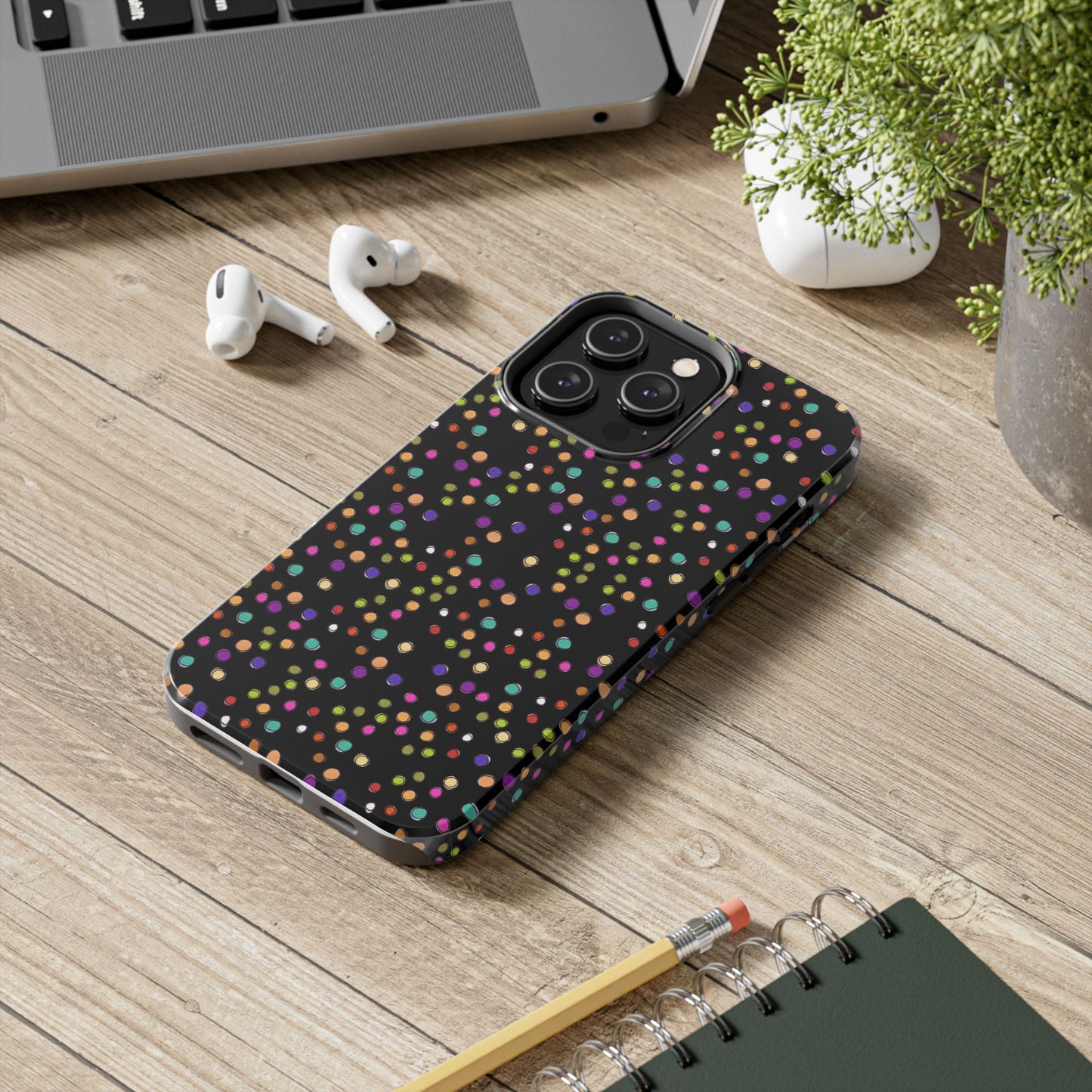 Dog Dots Black Phone Case