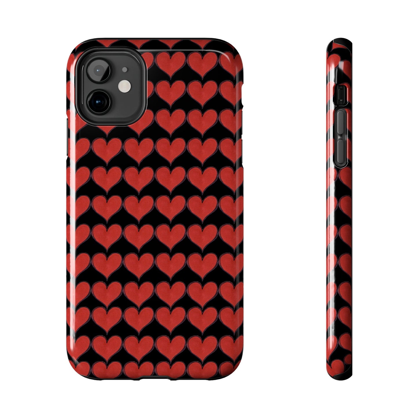 Heartbeats Black / Red Phone Case