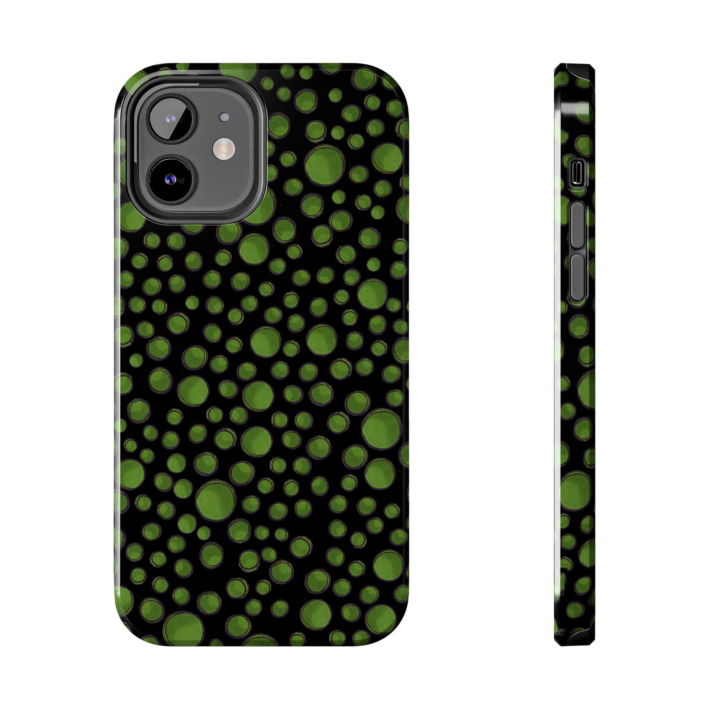Dot Assortment Black / Green Phone Case