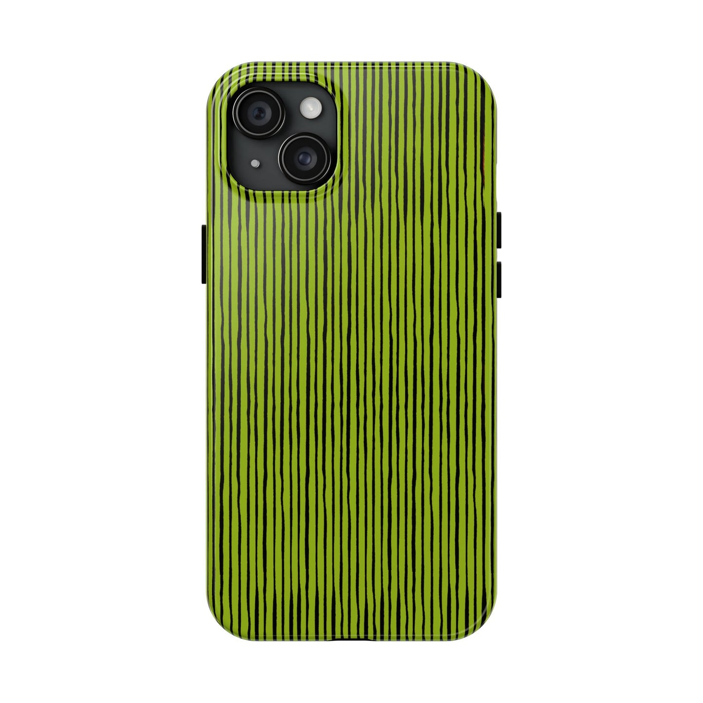 Quirky Pin Stripe Green / Black Phone Case