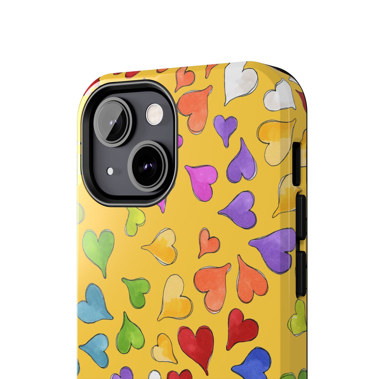 Happy Hearts Yellow Phone Case