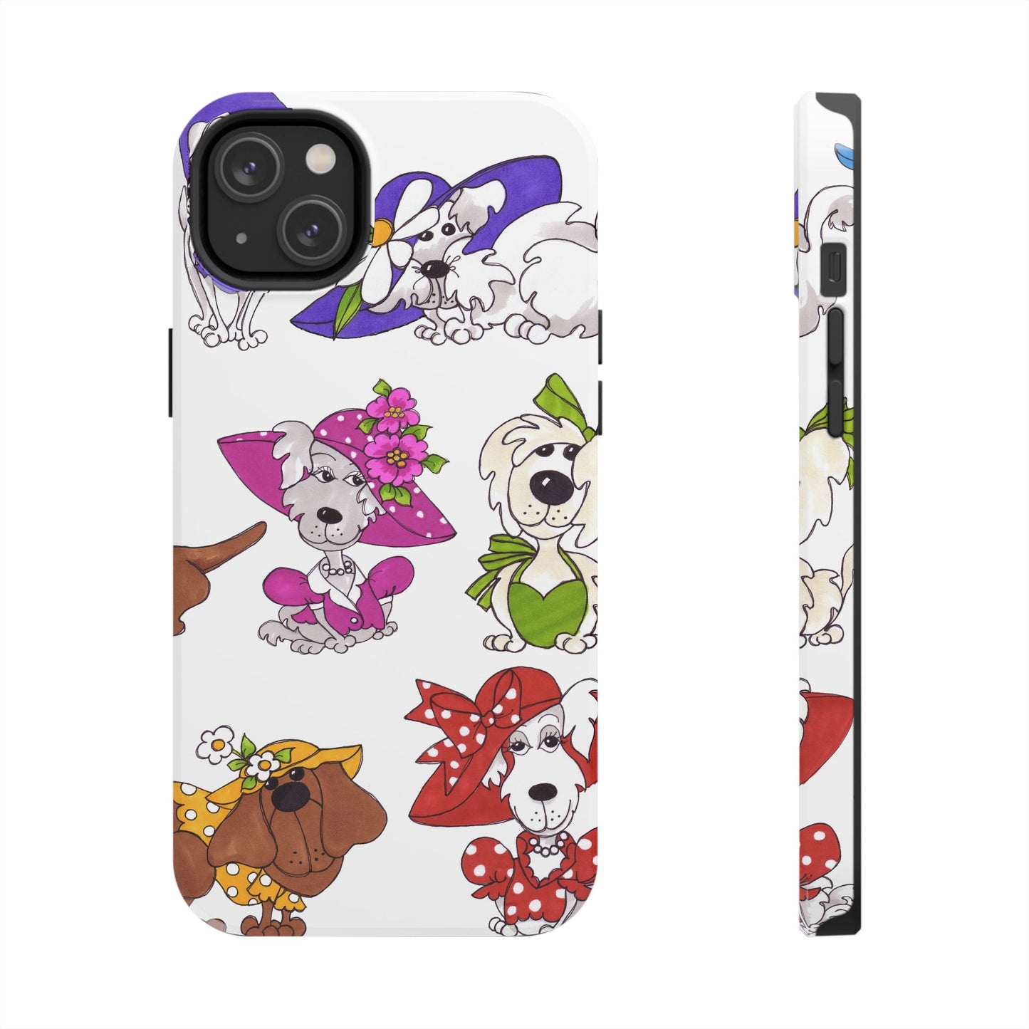 Fancy Dog Line Up White Phone Case
