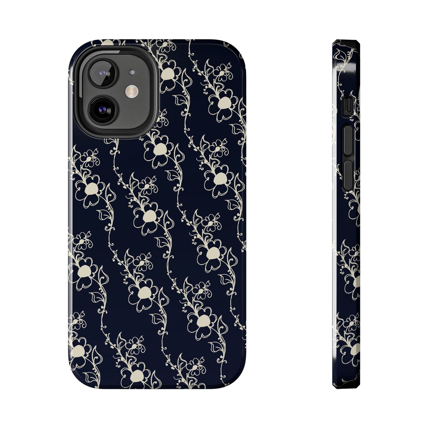 Diagonal Daisies Black / Ivory Phone Case