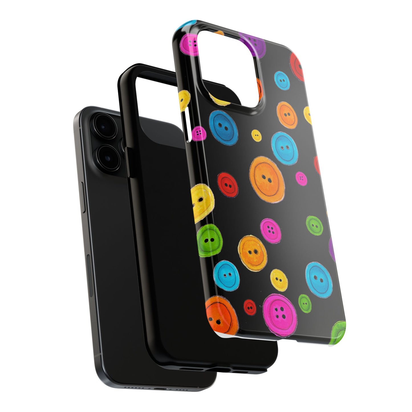 Button Dots Black Phone Case