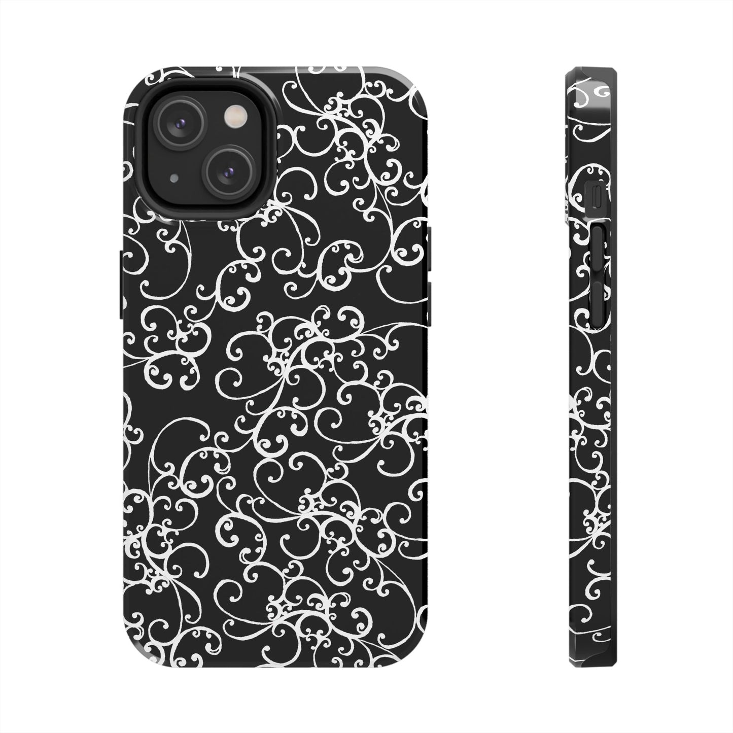 Elegant Scroll Black / White Phone Case