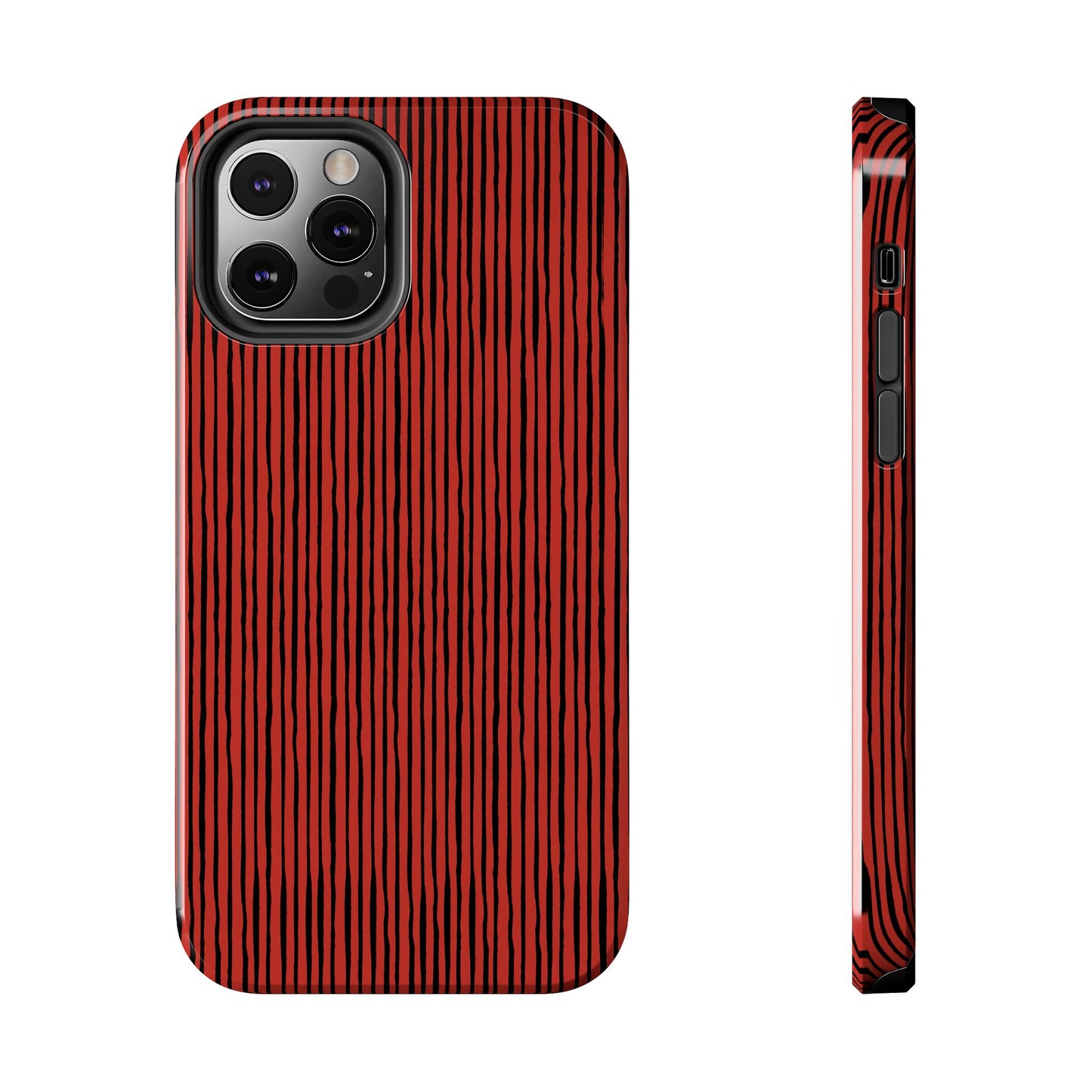 Quirky Bias Stripe Red / Black Phone Case