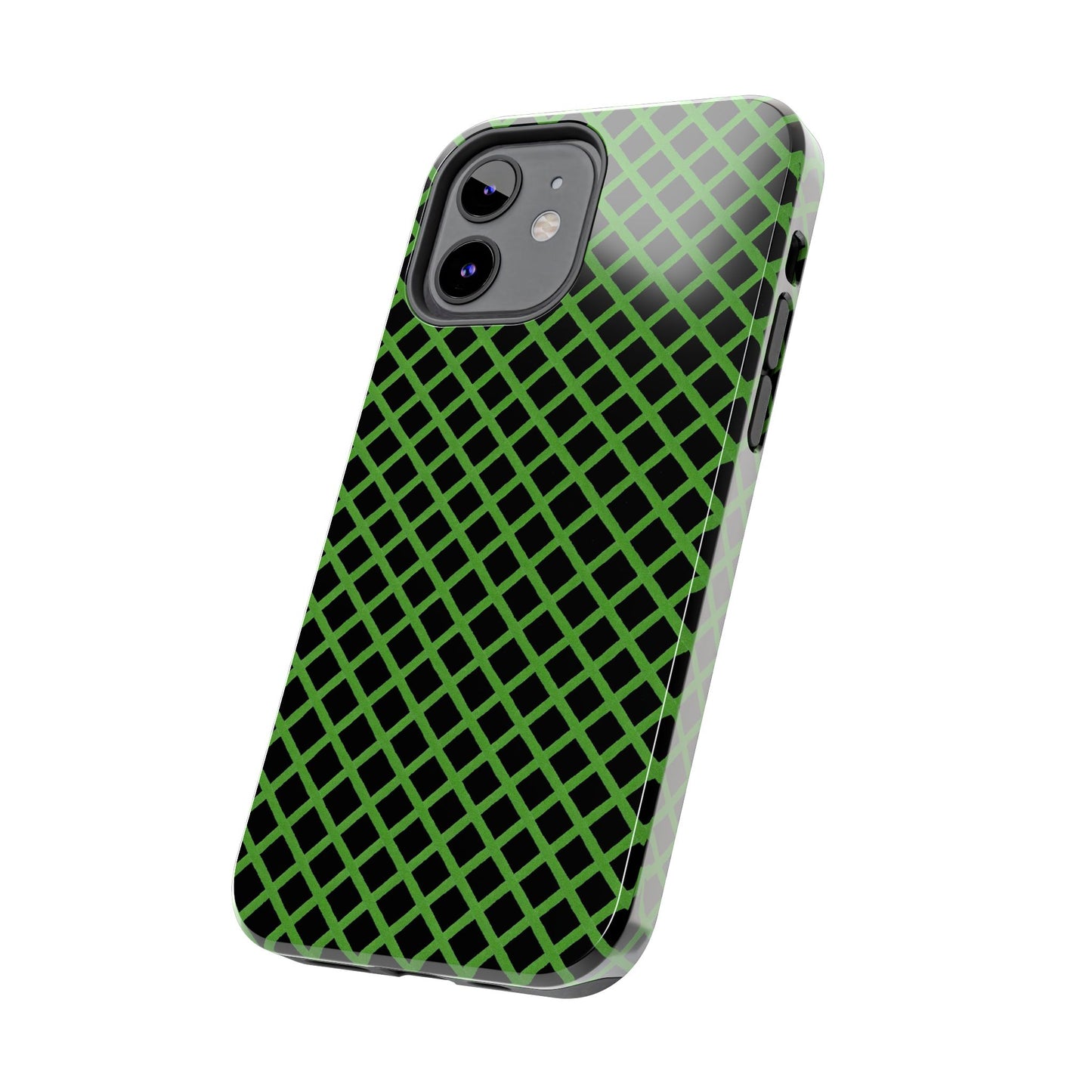 Trellis Green / Black Phone Case