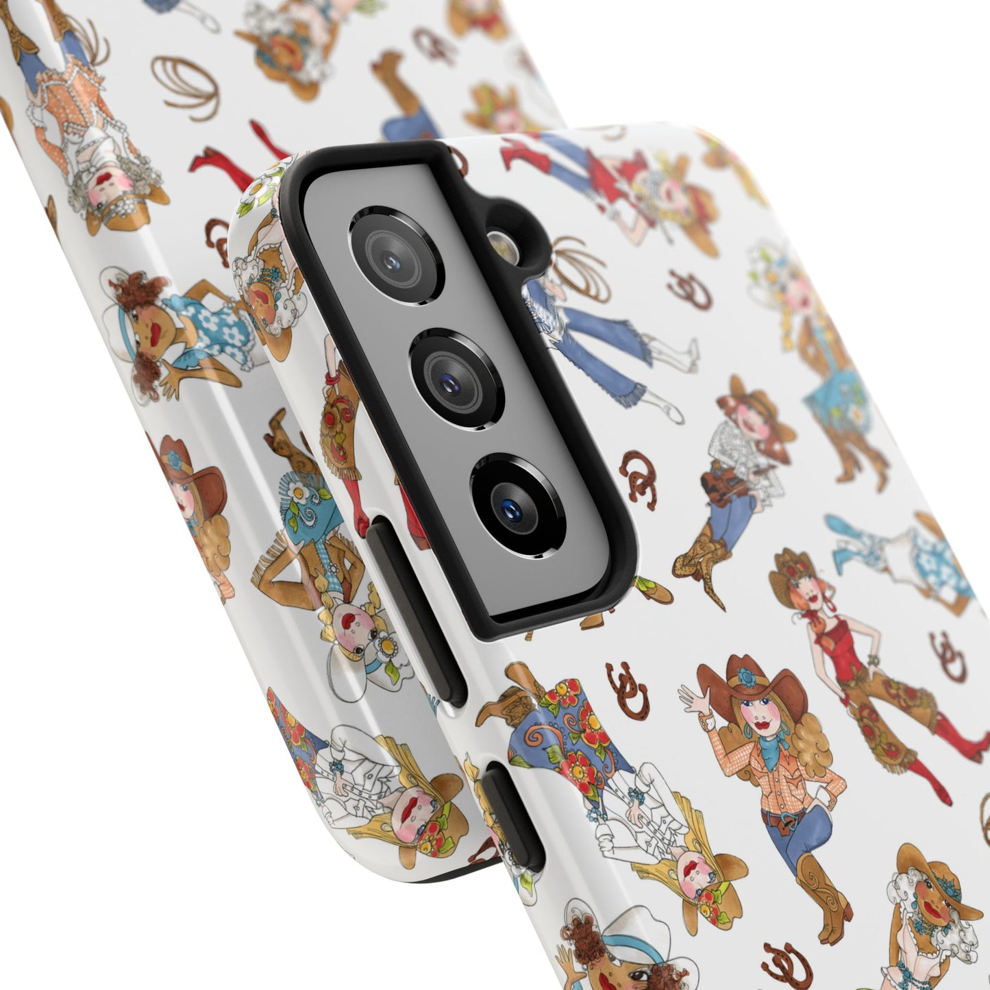 Tossed Cowgirls White Phone Case