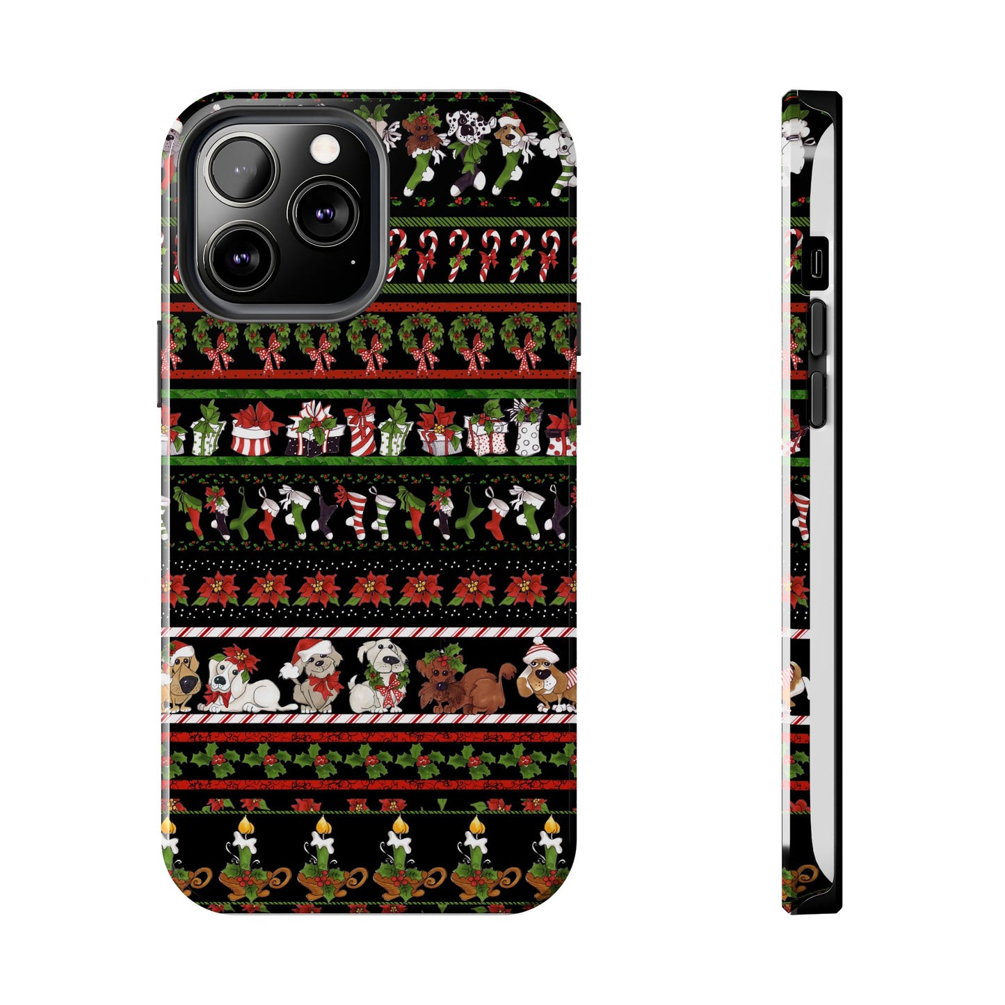 Holiday Borders Black Phone Case