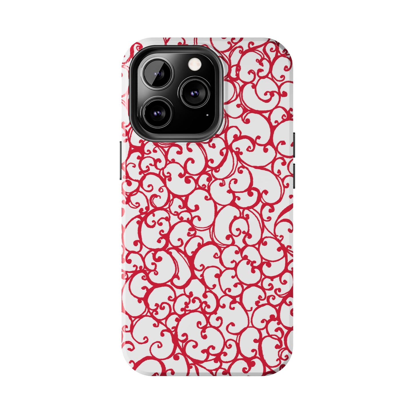 Scrollie White / Red Phone Case