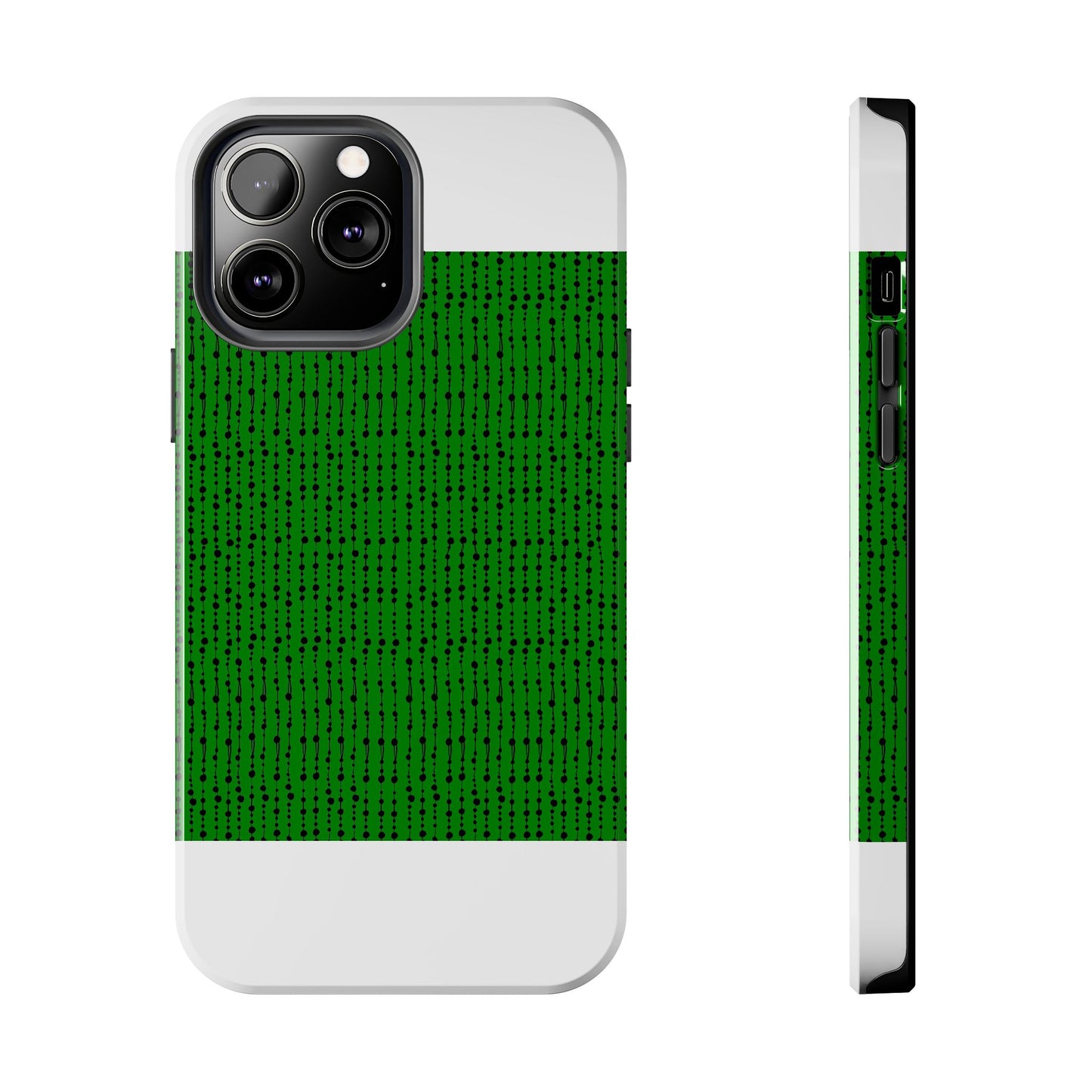 Beaded Curtain Green / Black Phone Case