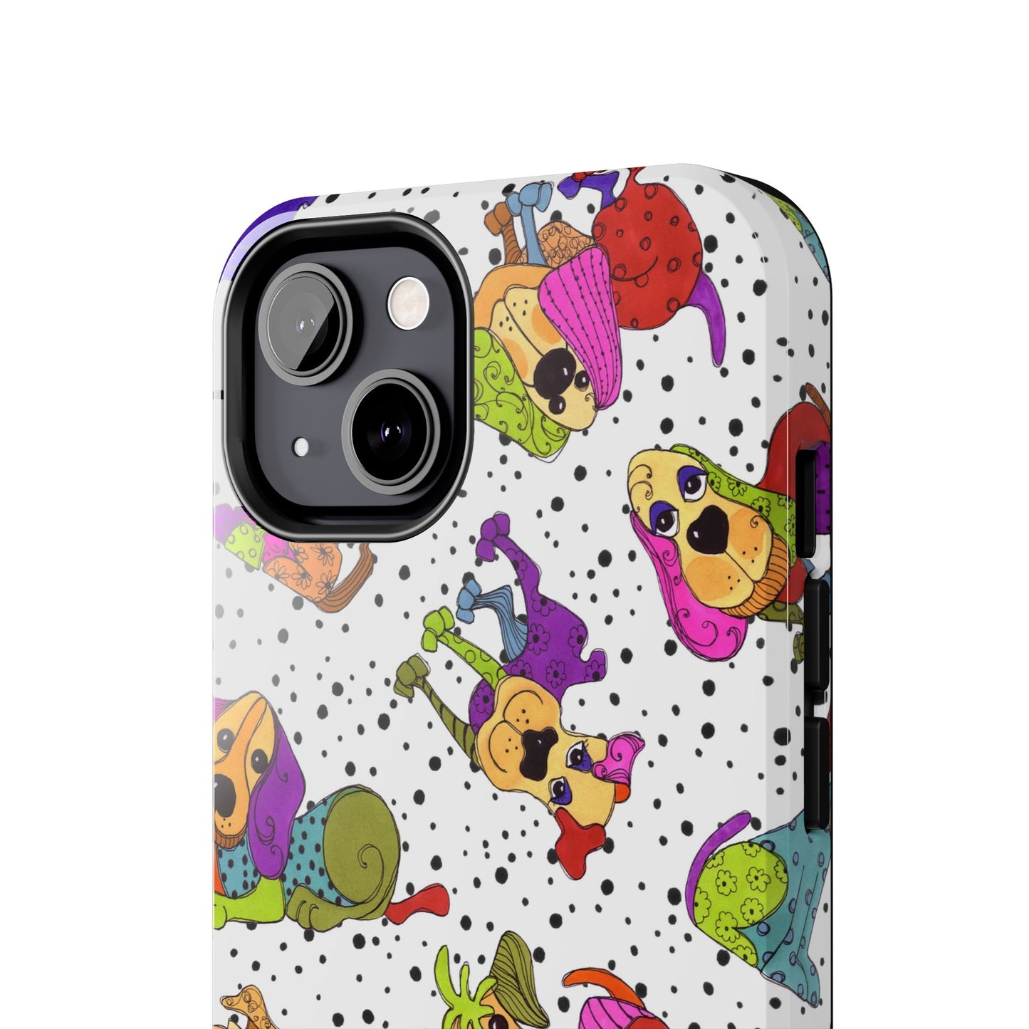 Tossed Happy Dogs White Phone Case