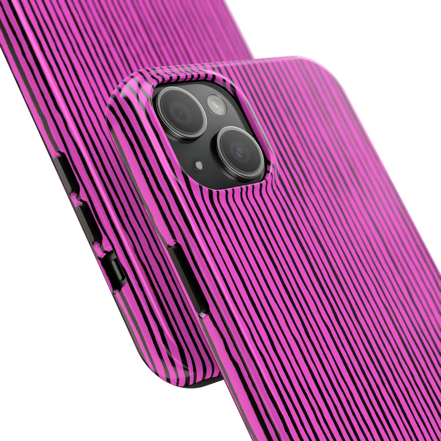 Quirky Pin Stripe Pink / Black Phone Case
