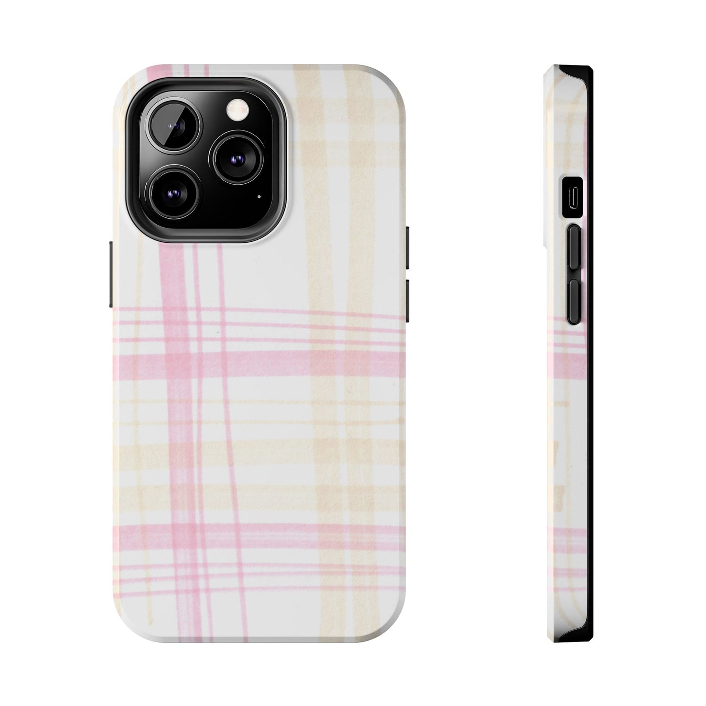 Flower Model Plaid Phone Case