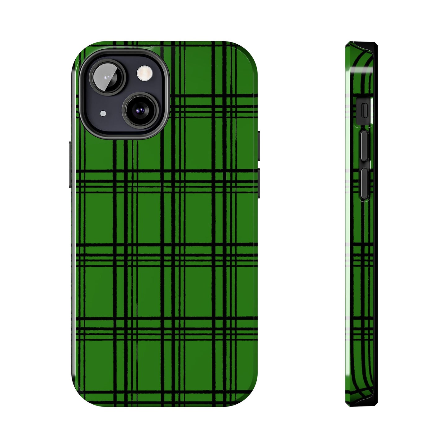 Glad Plaid Green / Black Phone Case