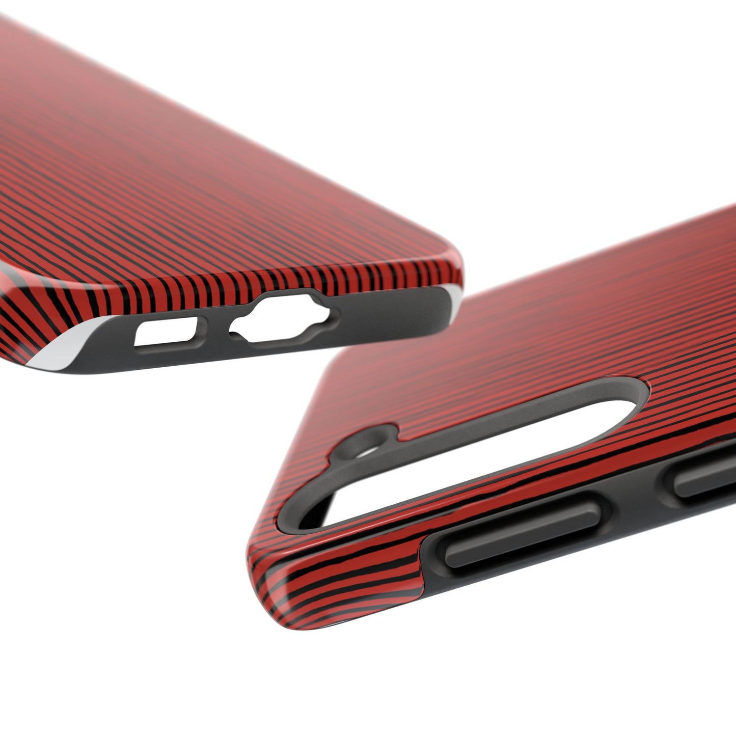 Quirky Bias Stripe Red / Black Phone Case