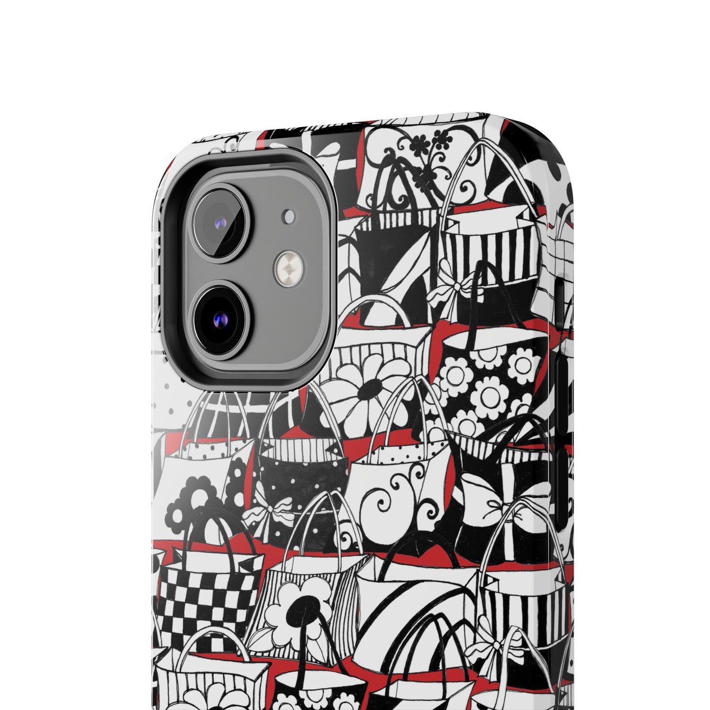 Totally Black, White & Red Phone Case