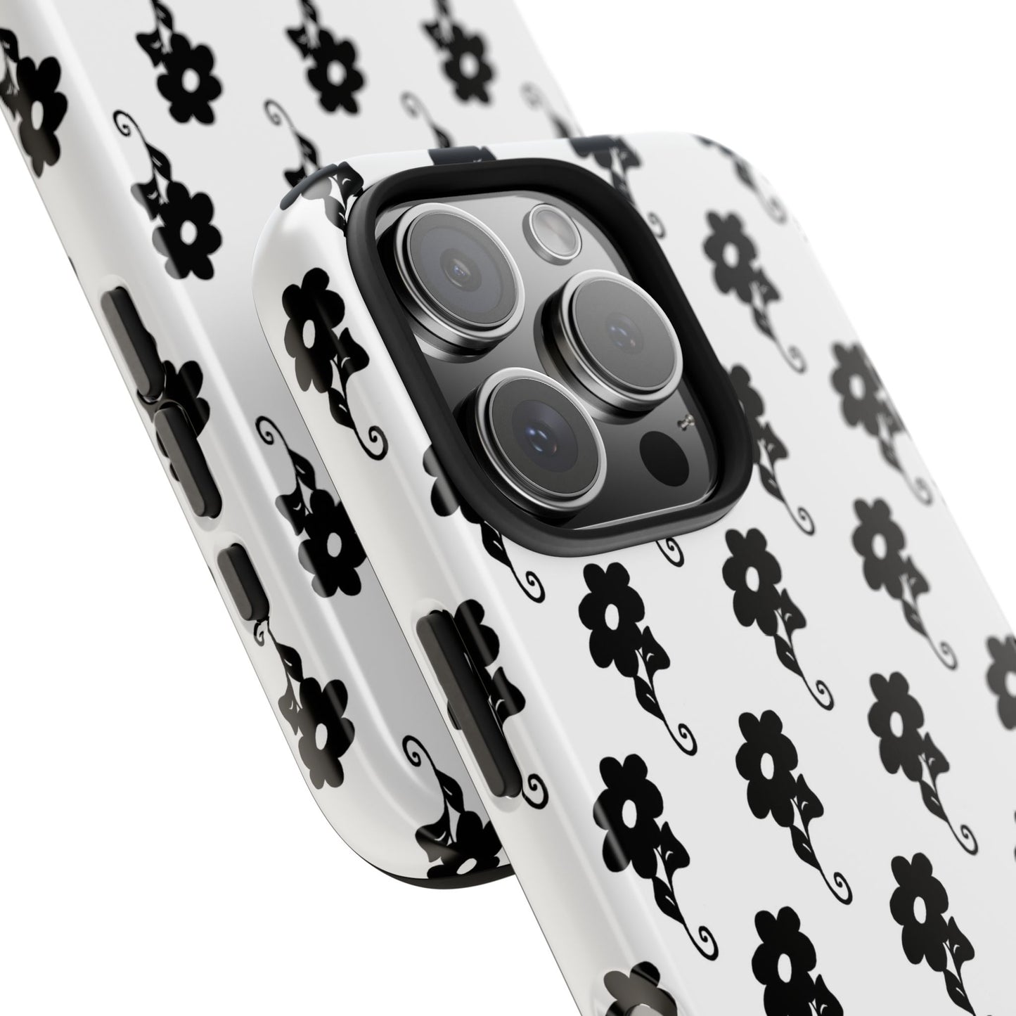 Flowers White / Black Phone Case