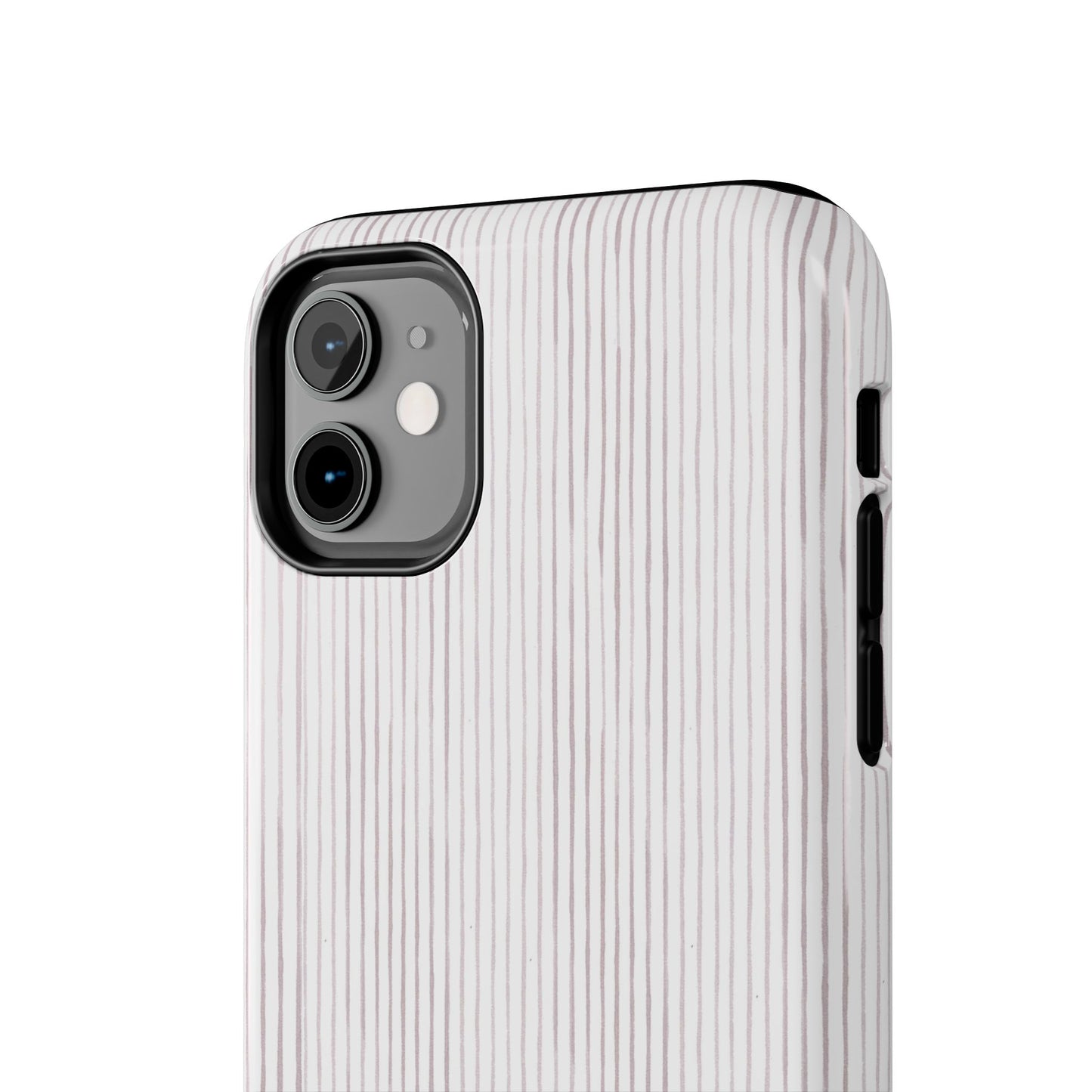 Happy Stripe White / Silver Phone Case