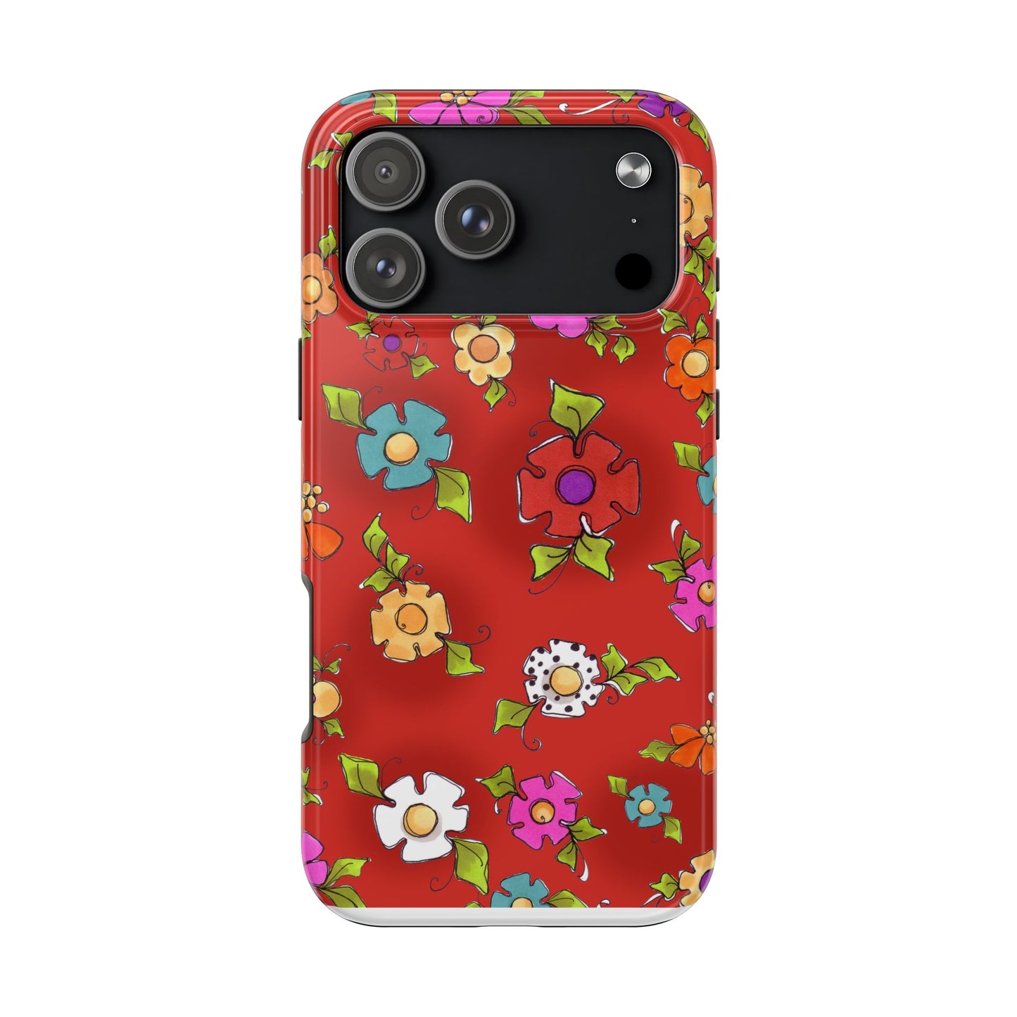 Happy Blooms Red Phone Case