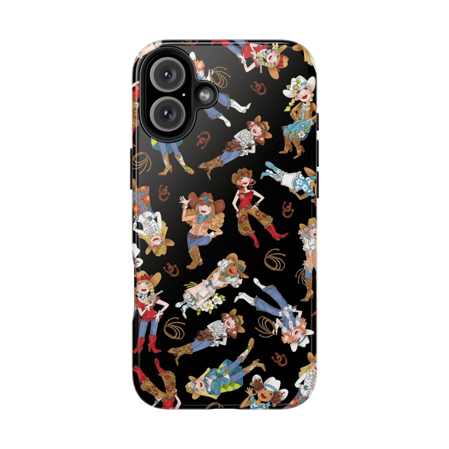 Tossed Cowgirls Black Phone Case