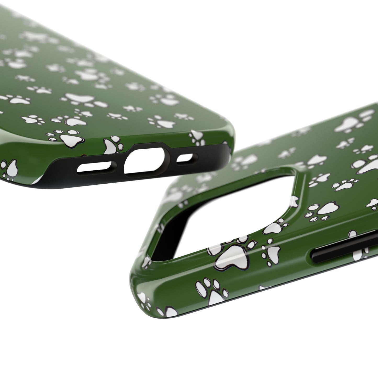 Paw Flakes Green Phone Case