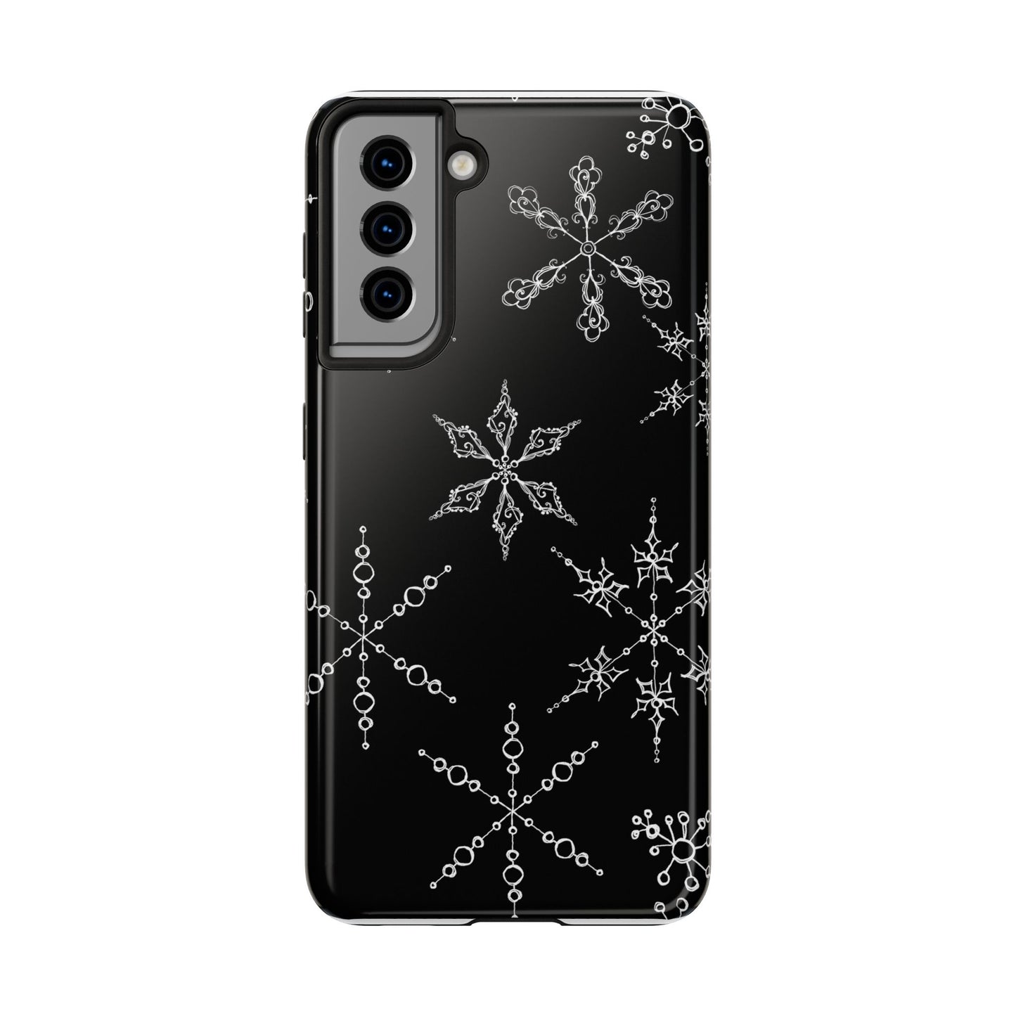 Snowflakes Black Phone Case