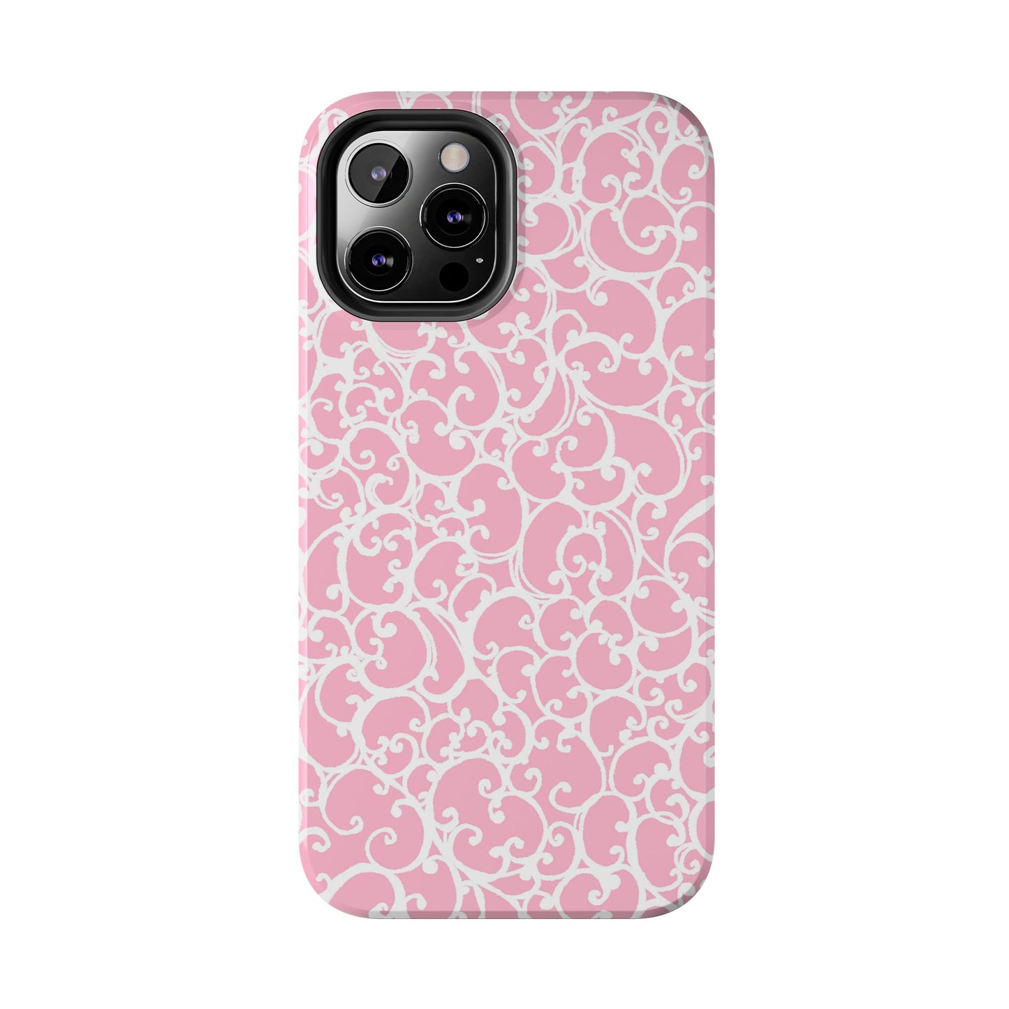 Scrollie Pink / White Phone Case