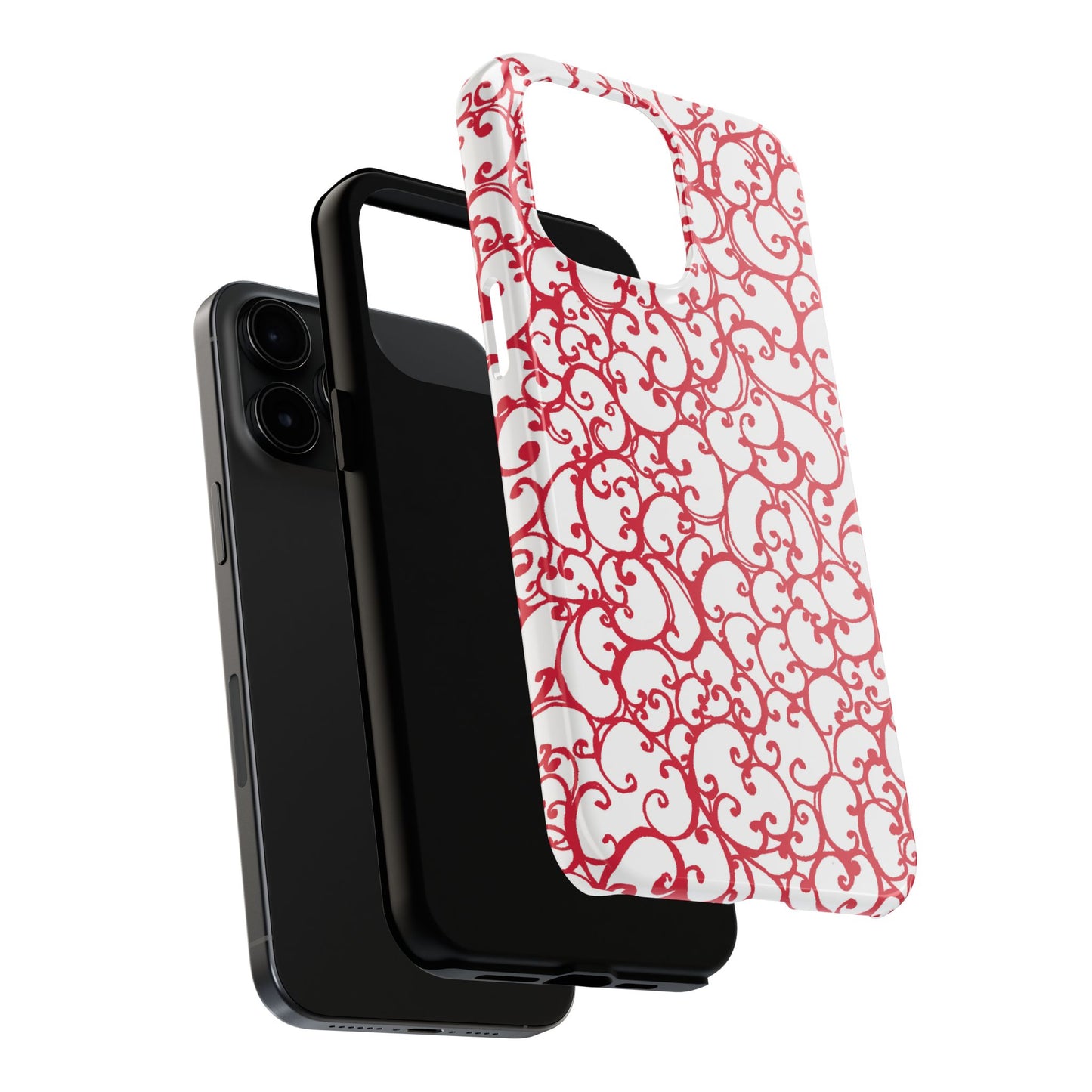 Scrollie White / Red Phone Case