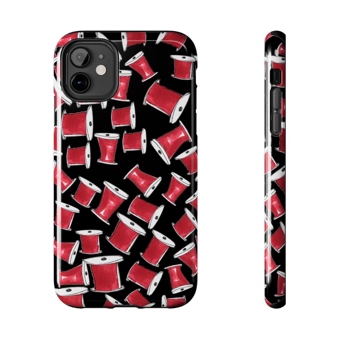 Red Thread Black Phone Case