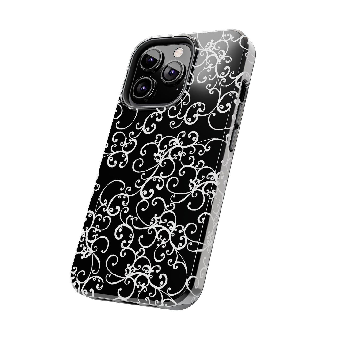 Elegant Scroll Black / White Phone Case
