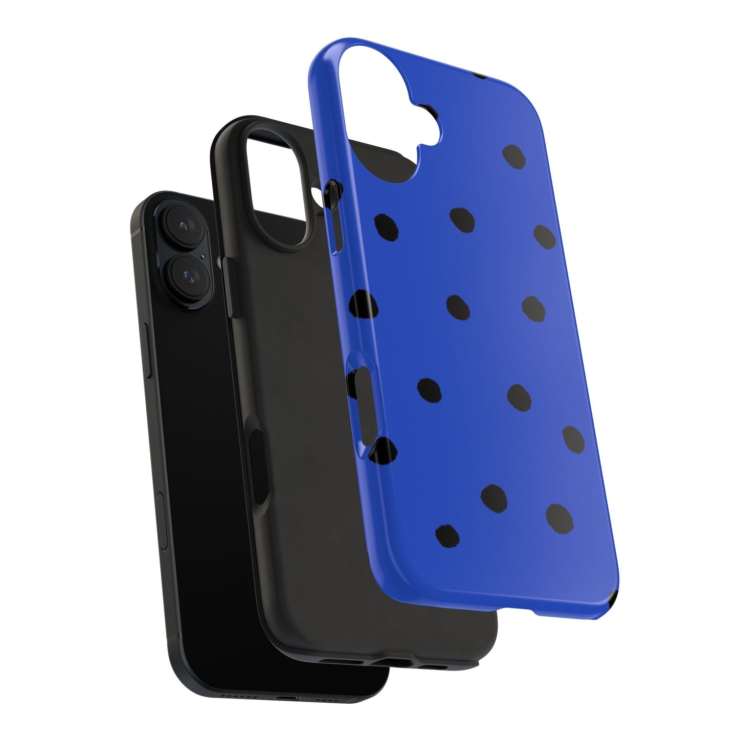 Dinky Dots Blue / Black Phone Case
