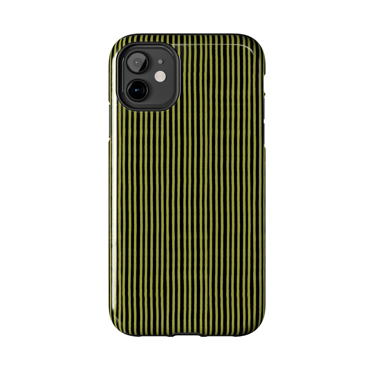 Happy Stripe Green / Black Phone Case