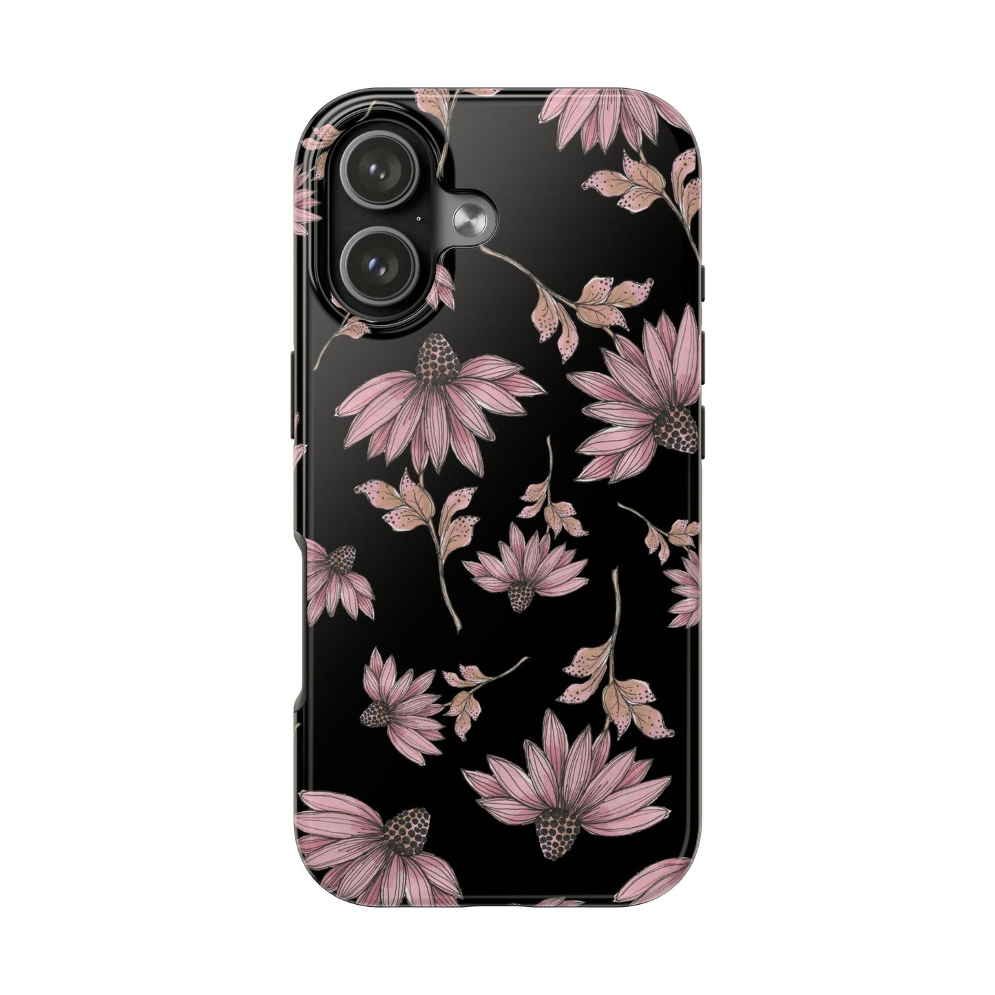 Wild Cone Flowers Black Phone Case