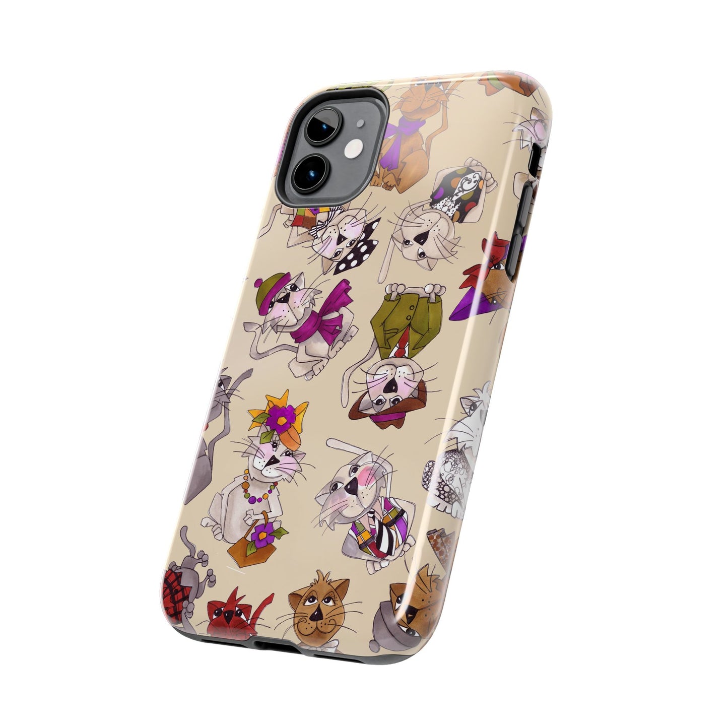 Spice Cats Tossed Muslin Phone Case