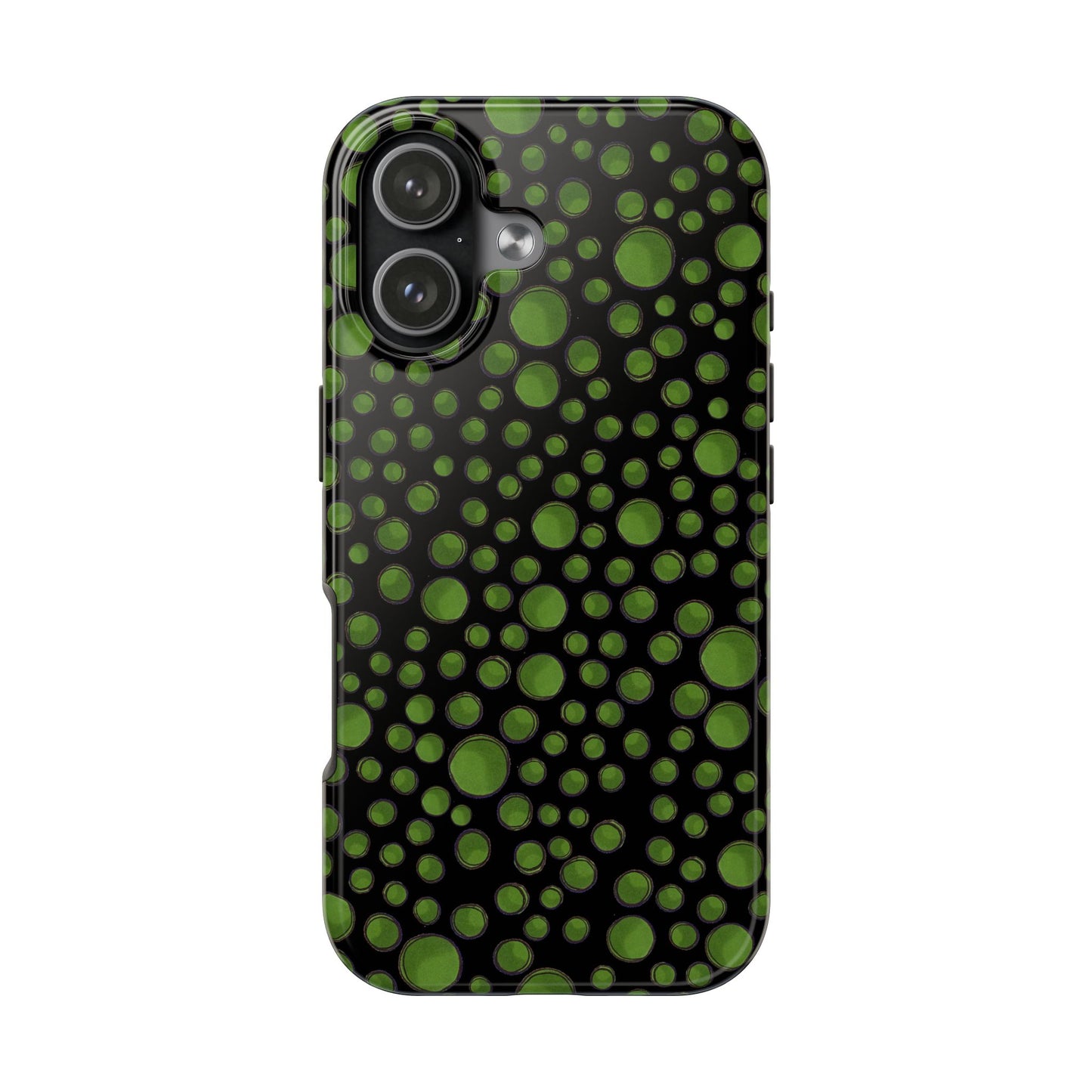 Dot Assortment Black / Green Phone Case