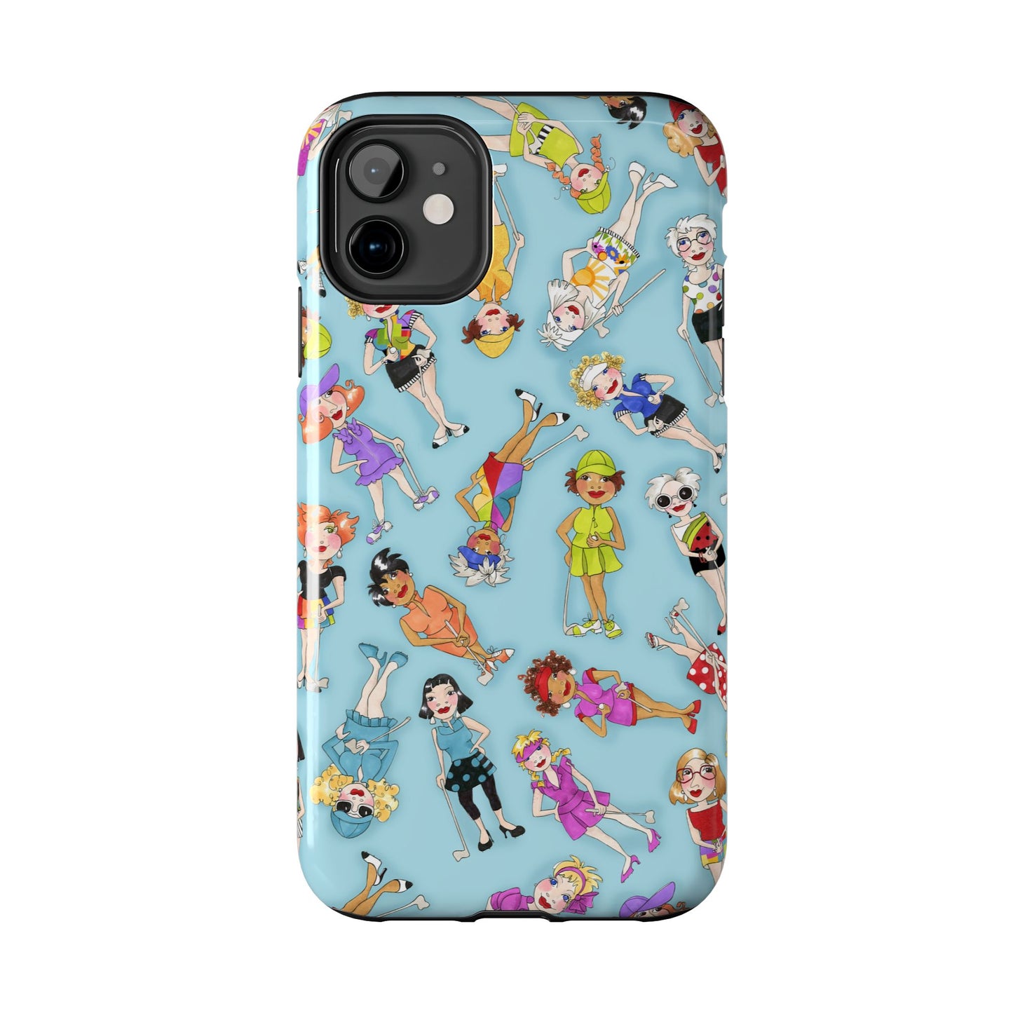 Tossed Golfer Girls Turquoise Phone Case