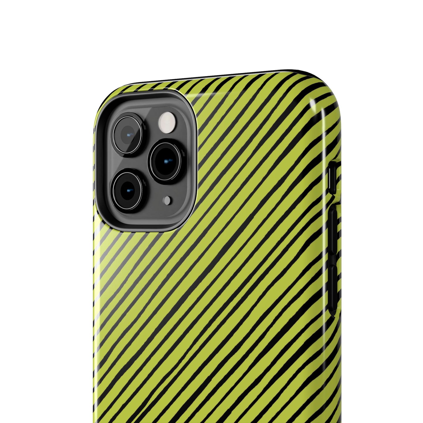 Quirky Bias Stripe Green / Black Phone Case
