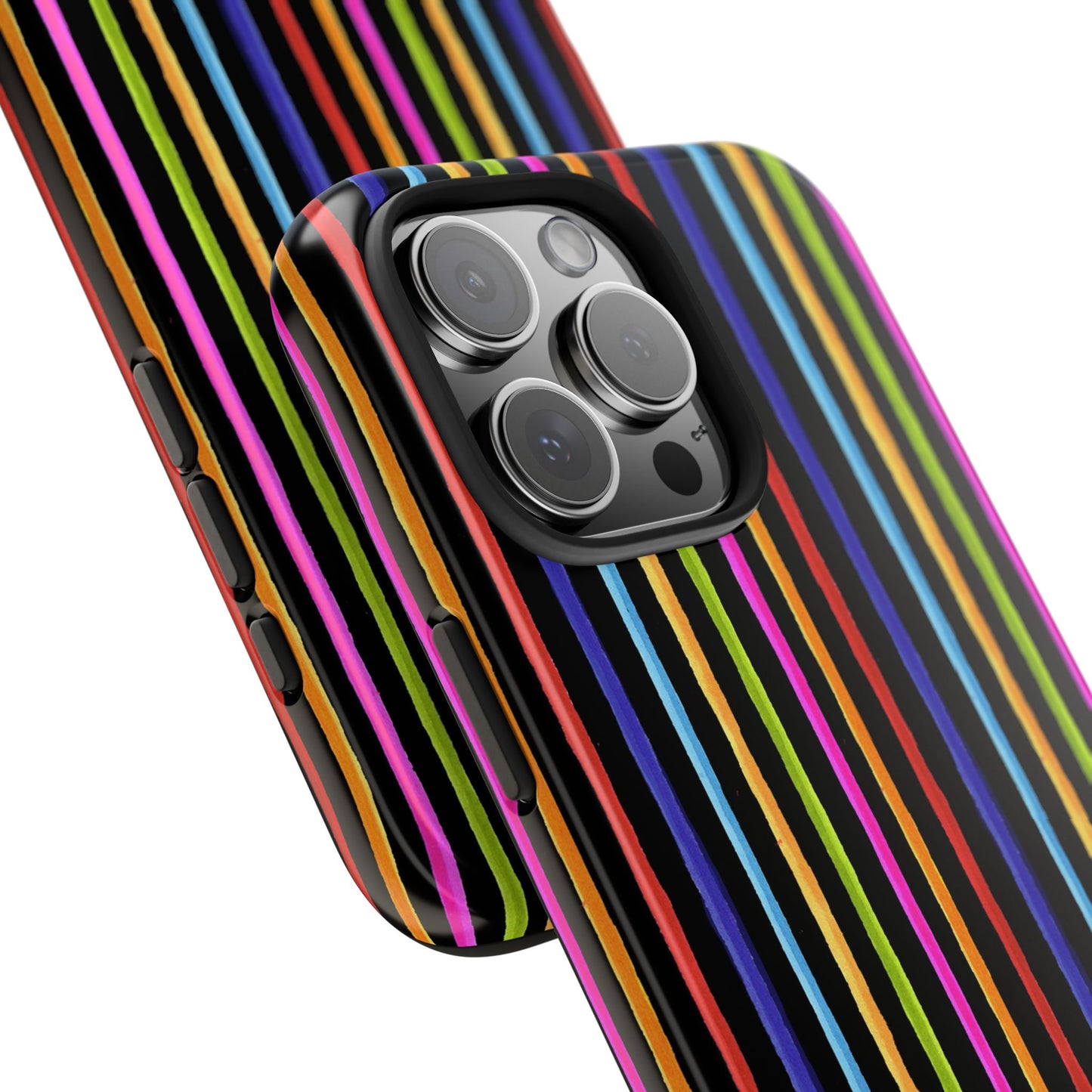Happy Stripe Black Phone Case