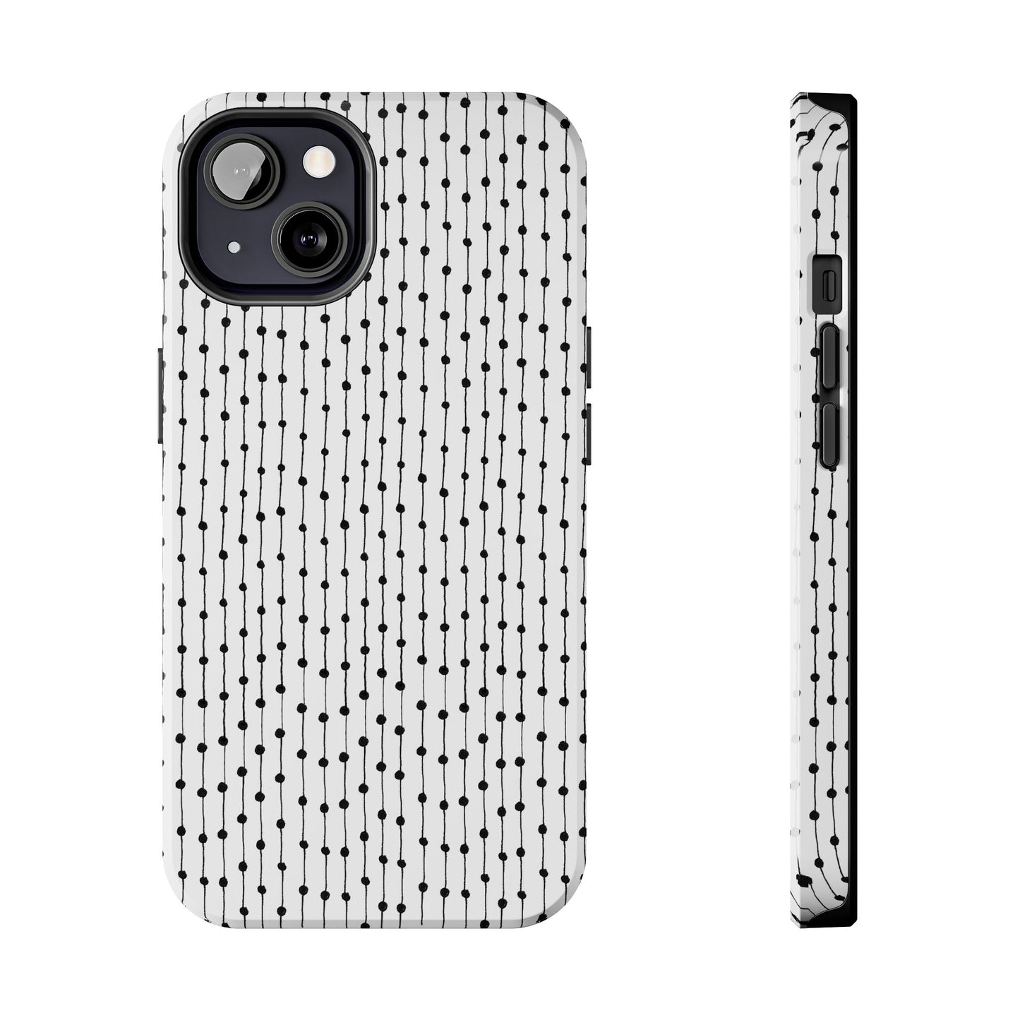 Pin Stripe White / Black Phone Case