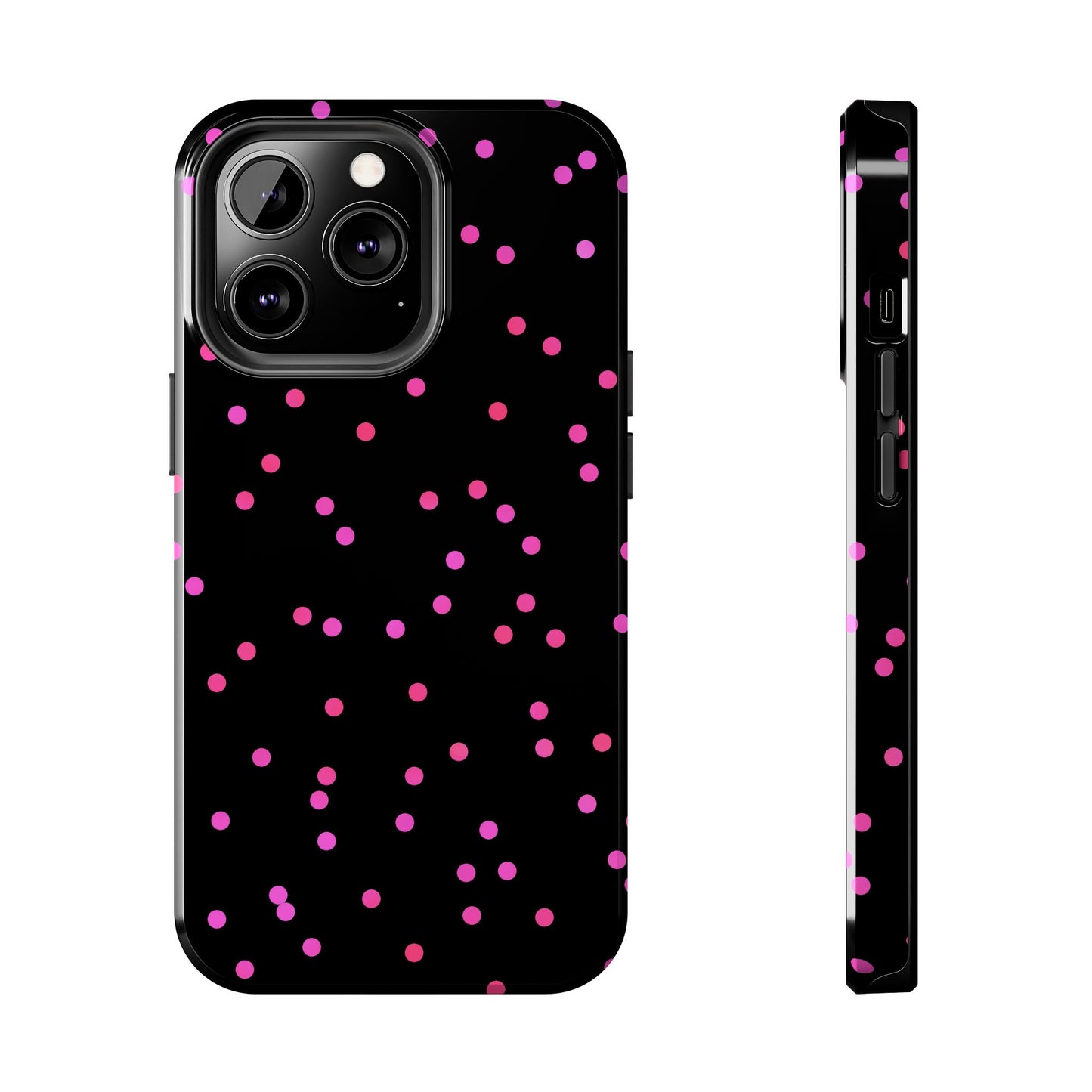Space Dots Black / Cerise Phone Case
