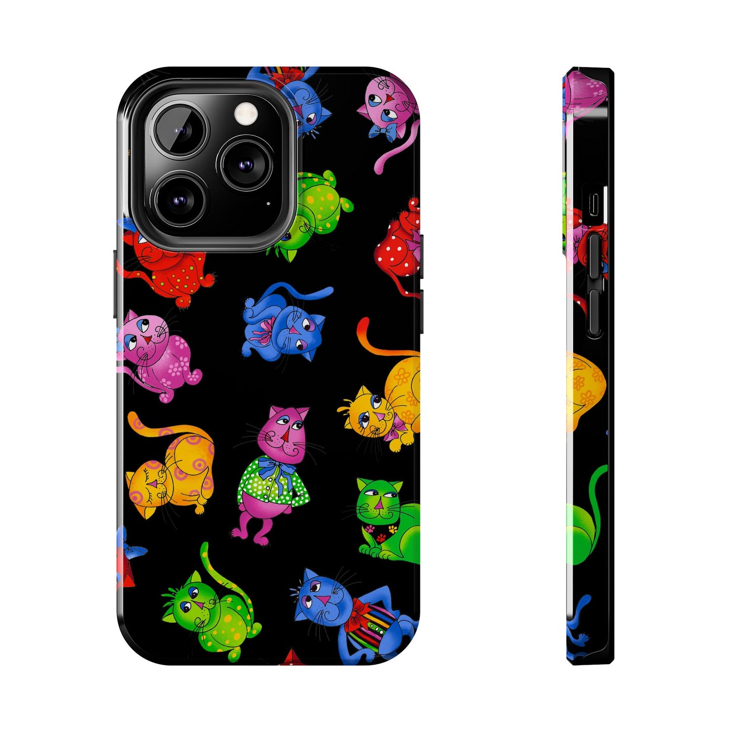 Tossed Cool Cats Black Phone Case