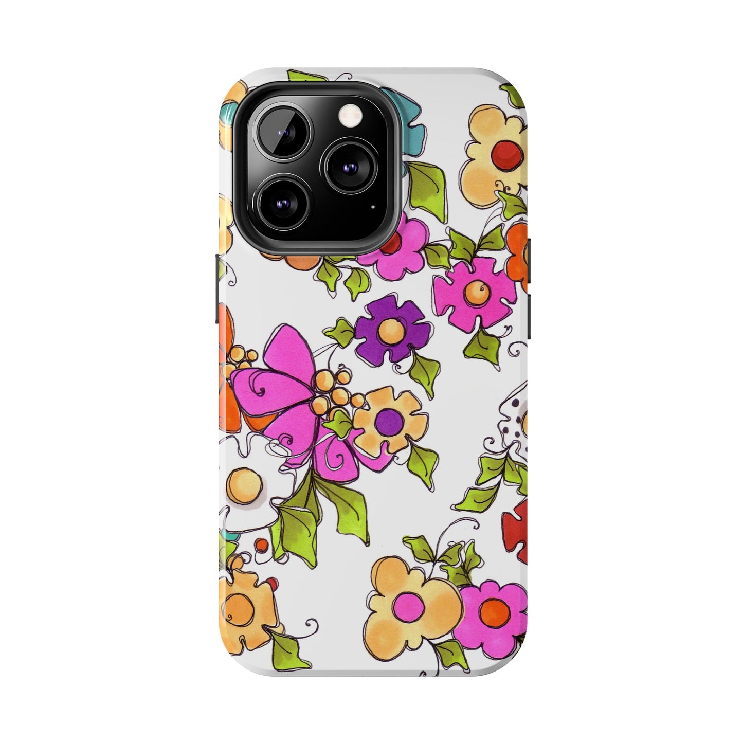 Happy Blooms White Phone Case