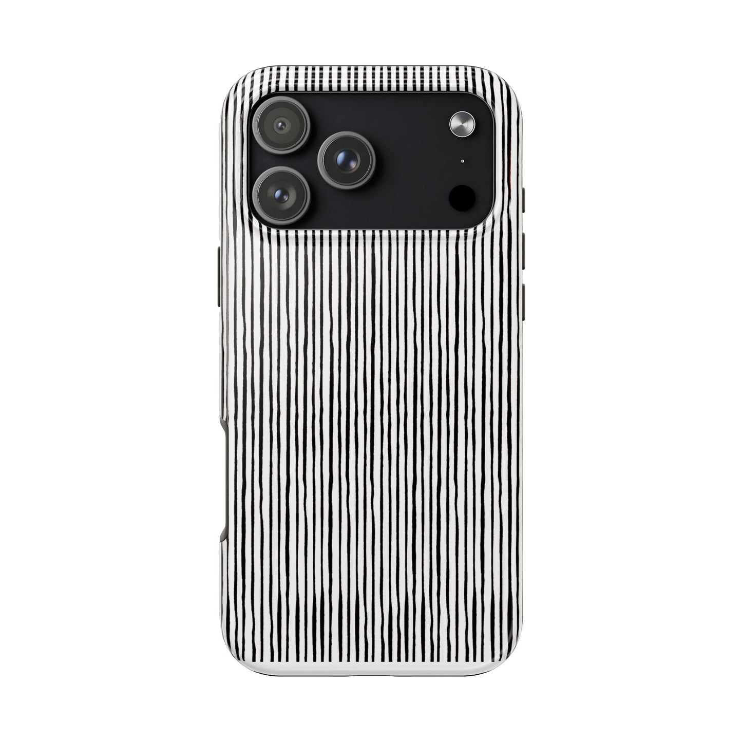 Quirky Pin Stripe White / Black Phone Case