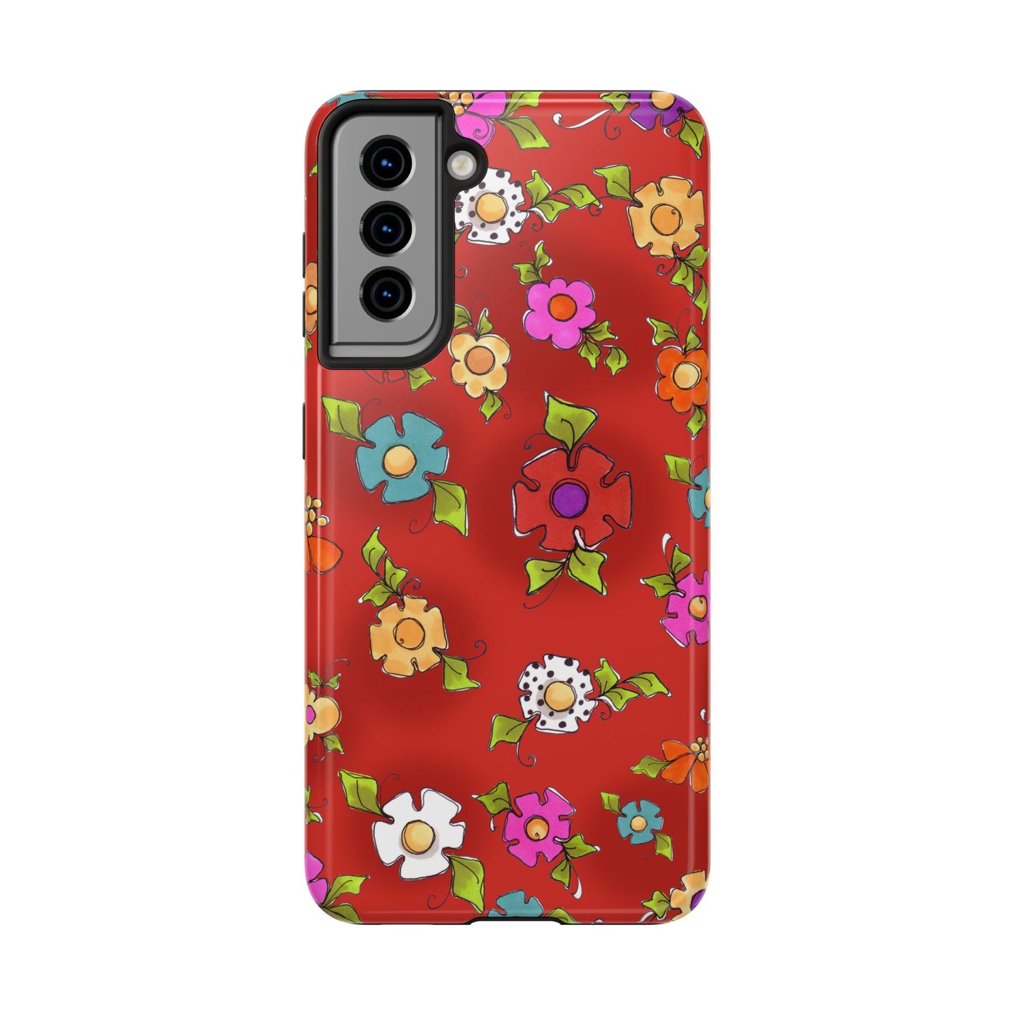 Happy Blooms Red Phone Case