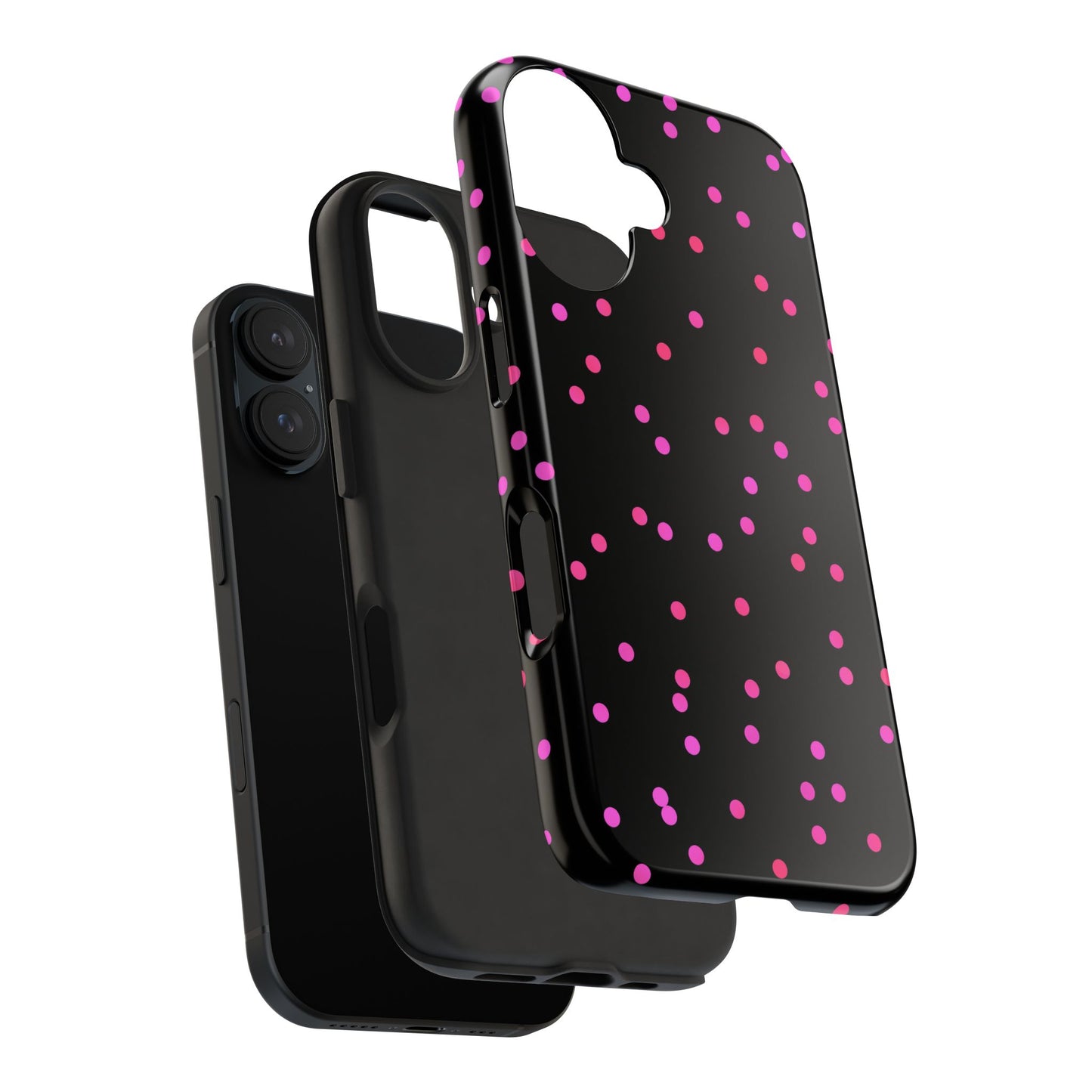 Space Dots Black / Cerise Phone Case