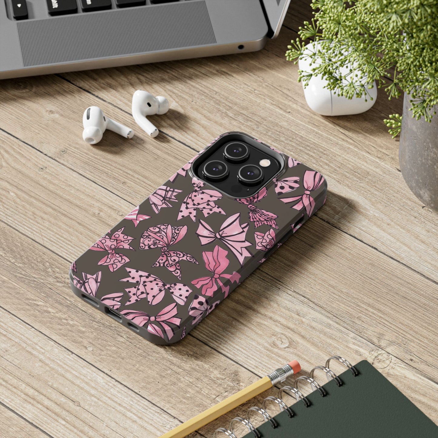Blushing Bows Mocha Phone Case
